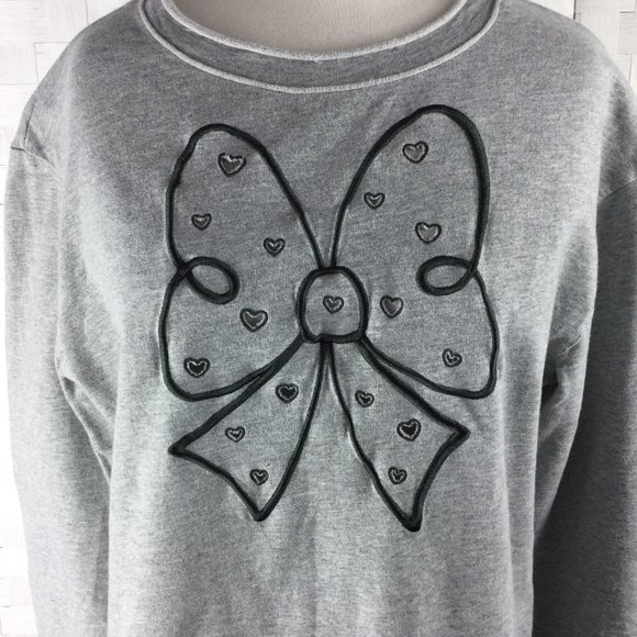 Disney Parks Minnie Bow Gray cut-out SweatShirt S - Picture 2 of 8